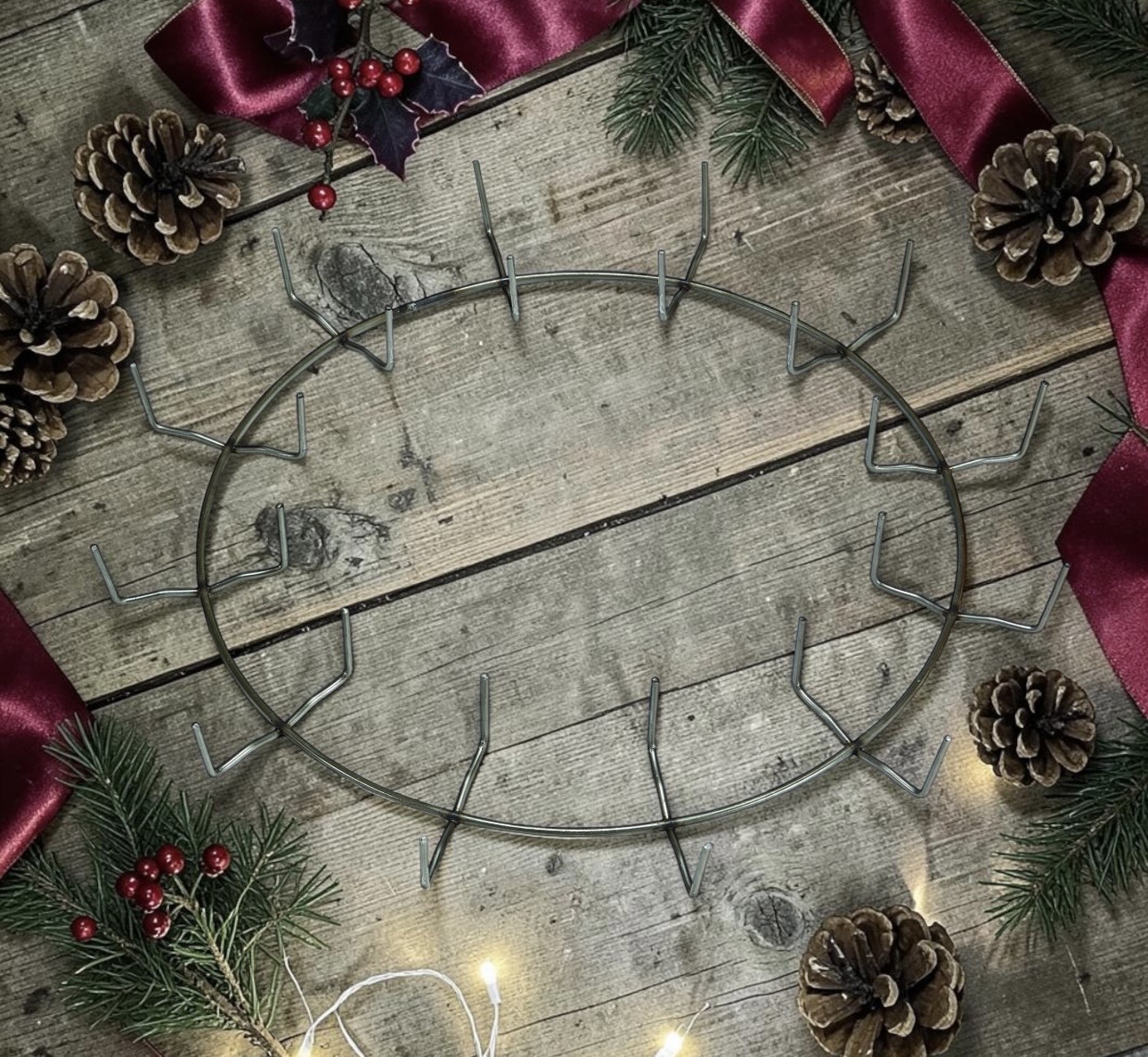 12" Wire Clamp Wreath Ring
