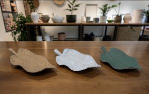 Wooden Decor Leaf Plates - Each