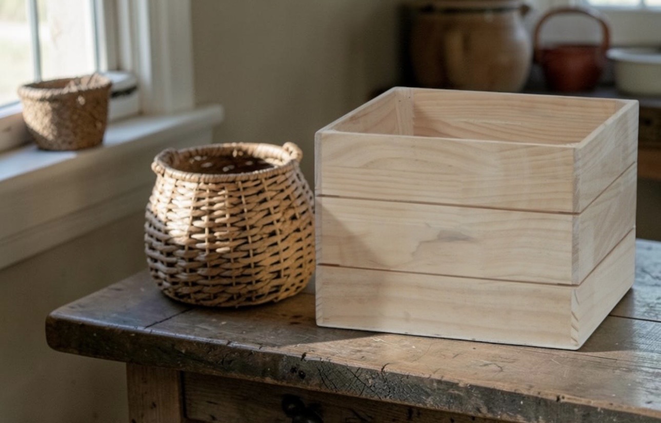 Natural Wooden Boxes - Each - Image 4