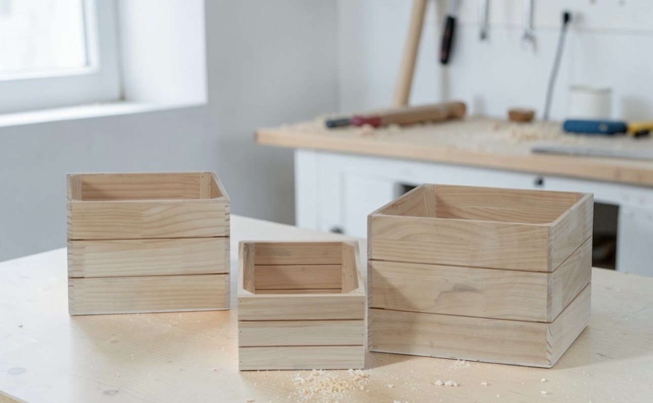 Natural Wooden Boxes - Each - Image 5