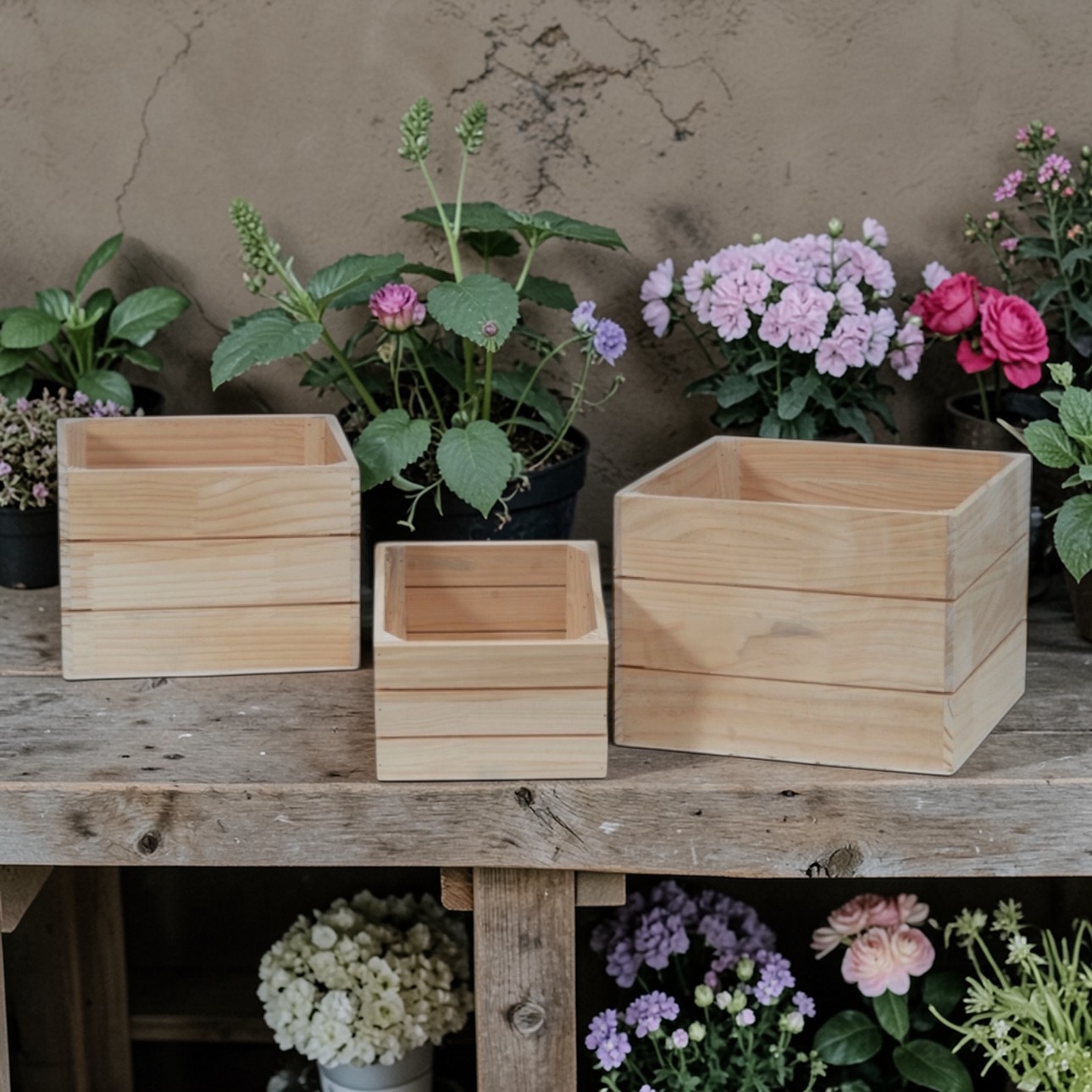 Natural Wooden Boxes - Each