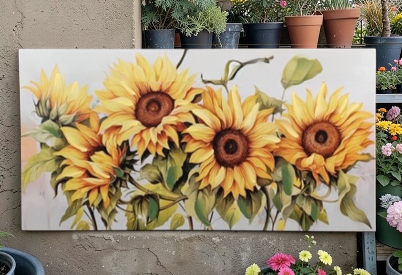 Sunflower Canvas Wall Art - Each - Image 3