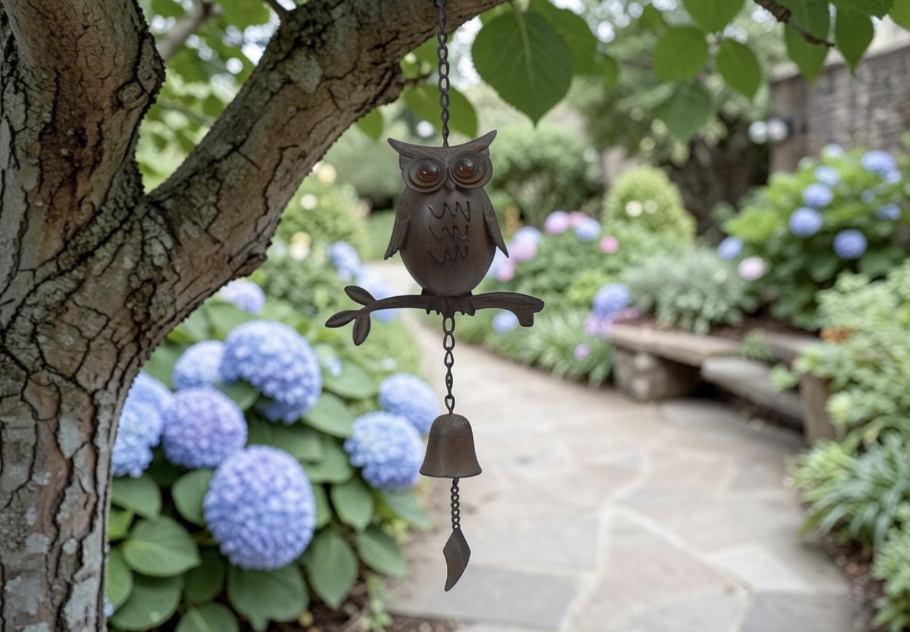 Metal Owl Wind Chimes - Each - Image 2