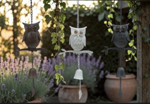 Metal Owl Wind Chimes - Each