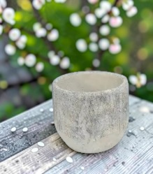 Destressed Bark Design Cement Pots - Each - Image 3
