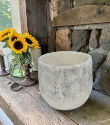Destressed Bark Design Cement Pots - Each - Image 5