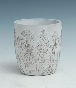 WildFlower Design Cement Pot
