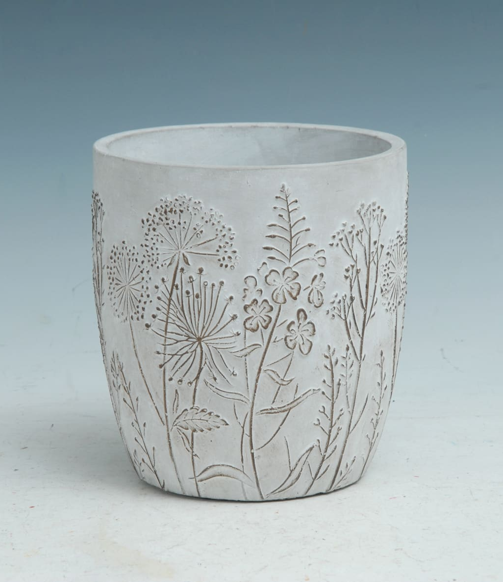 WildFlower Design Cement Pot