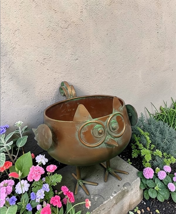 Metal Bird & Owl Flower Pots - Each - Image 2