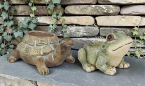 Cement Frog & Turtle Planters - Each