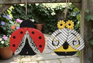 Bumble Bee & LadyBug Birdhouses - Each