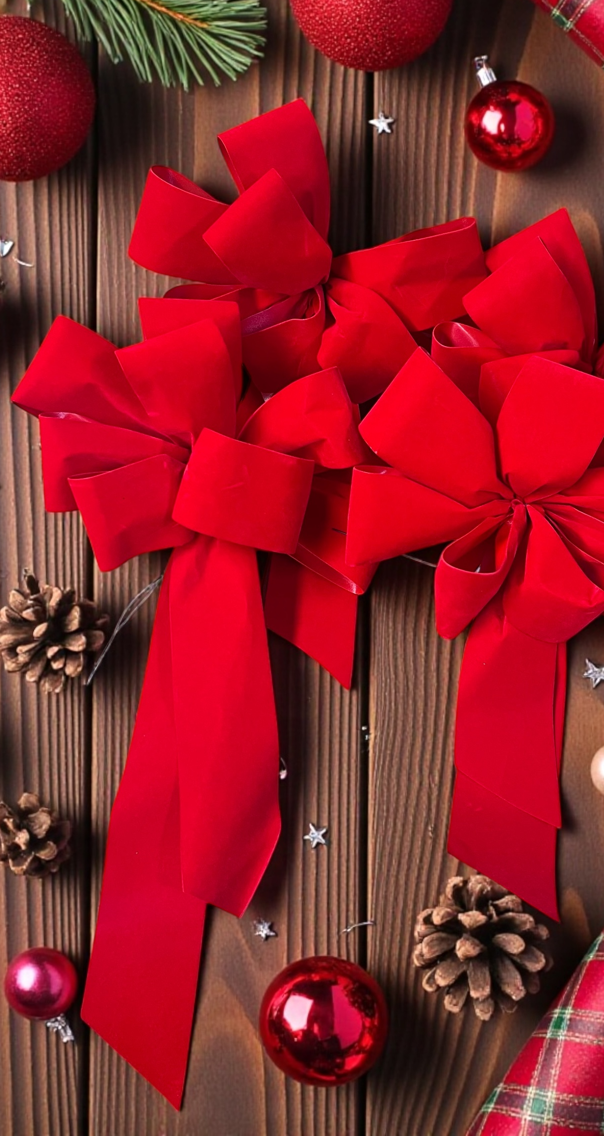12" Red Velvet Bows - Box/15 - Image 2