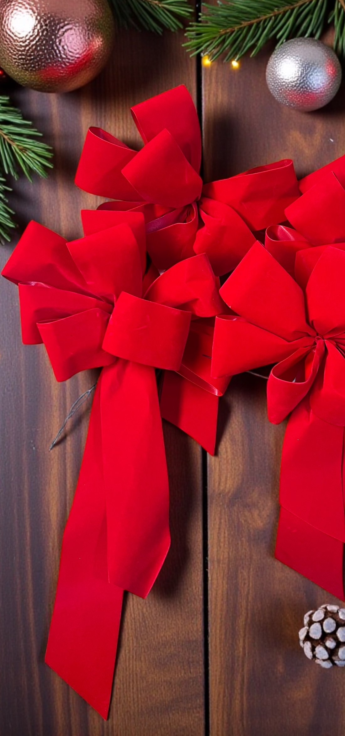 12" Red Velvet Bows - Box/15 - Image 4