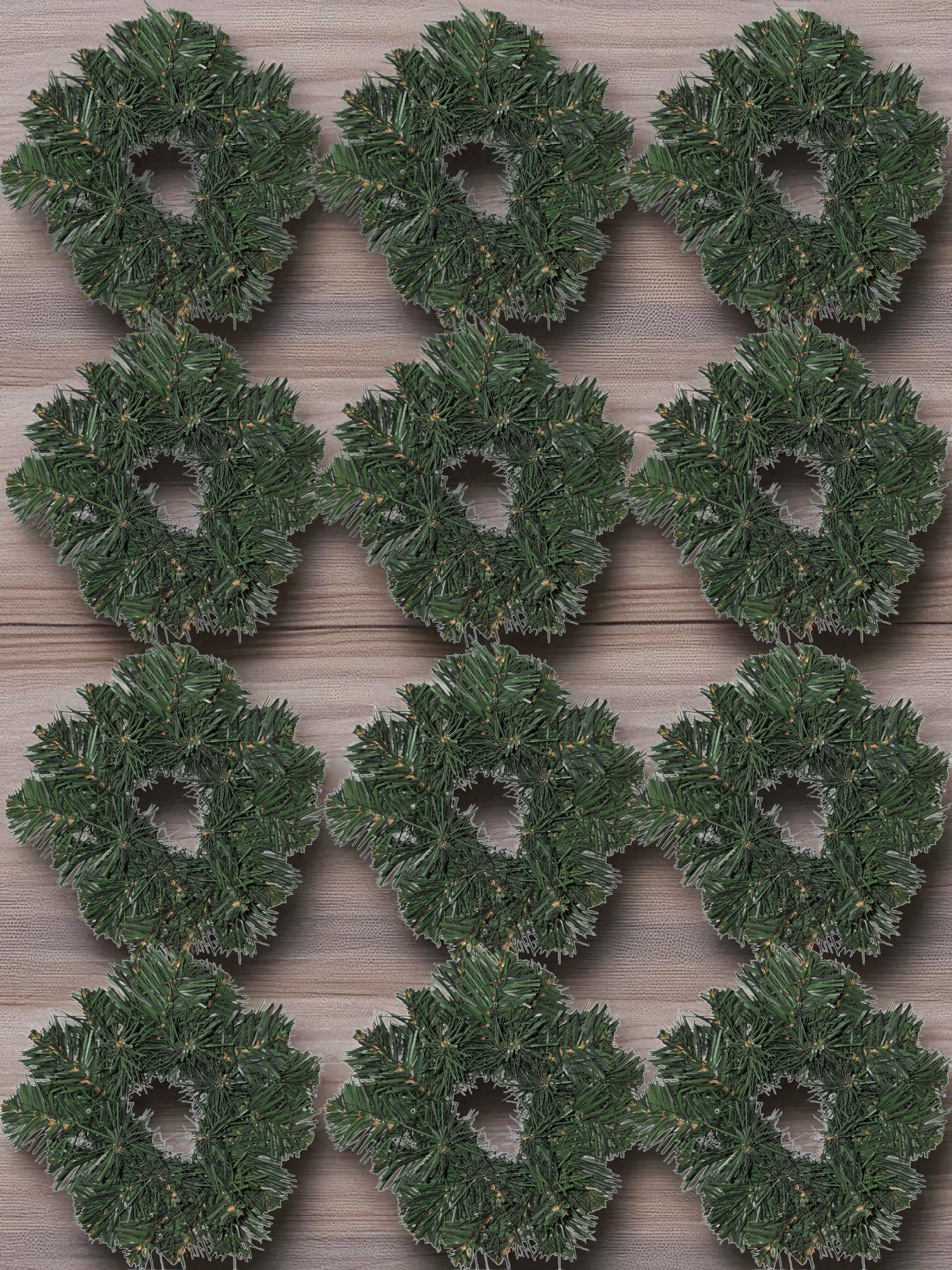 8" Artificial Elk Mountain Pine Wreath / Candle Ring - Pkg/12 - Image 6