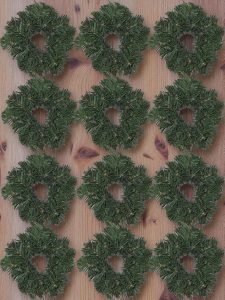 8" Artificial Elk Mountain Pine Wreath / Candle Ring - Pkg/12