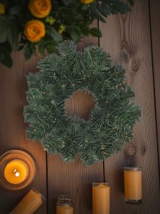 12" Artificial Elk Mountain Pine Wreath / Candle Ring - Each