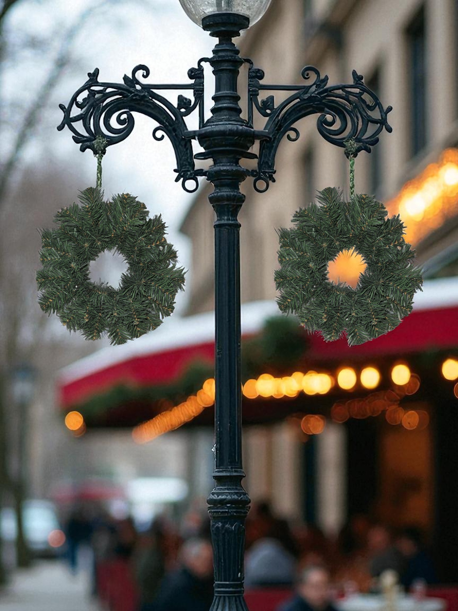 12" Artificial Elk Mountain Pine Wreath / Candle Ring - Each - Image 7