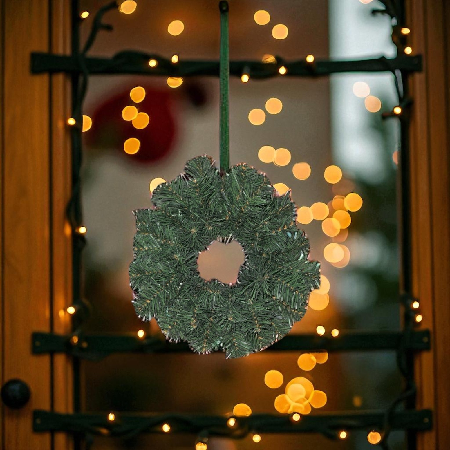 12" Artificial Elk Mountain Pine Wreath / Candle Ring - Each - Image 4