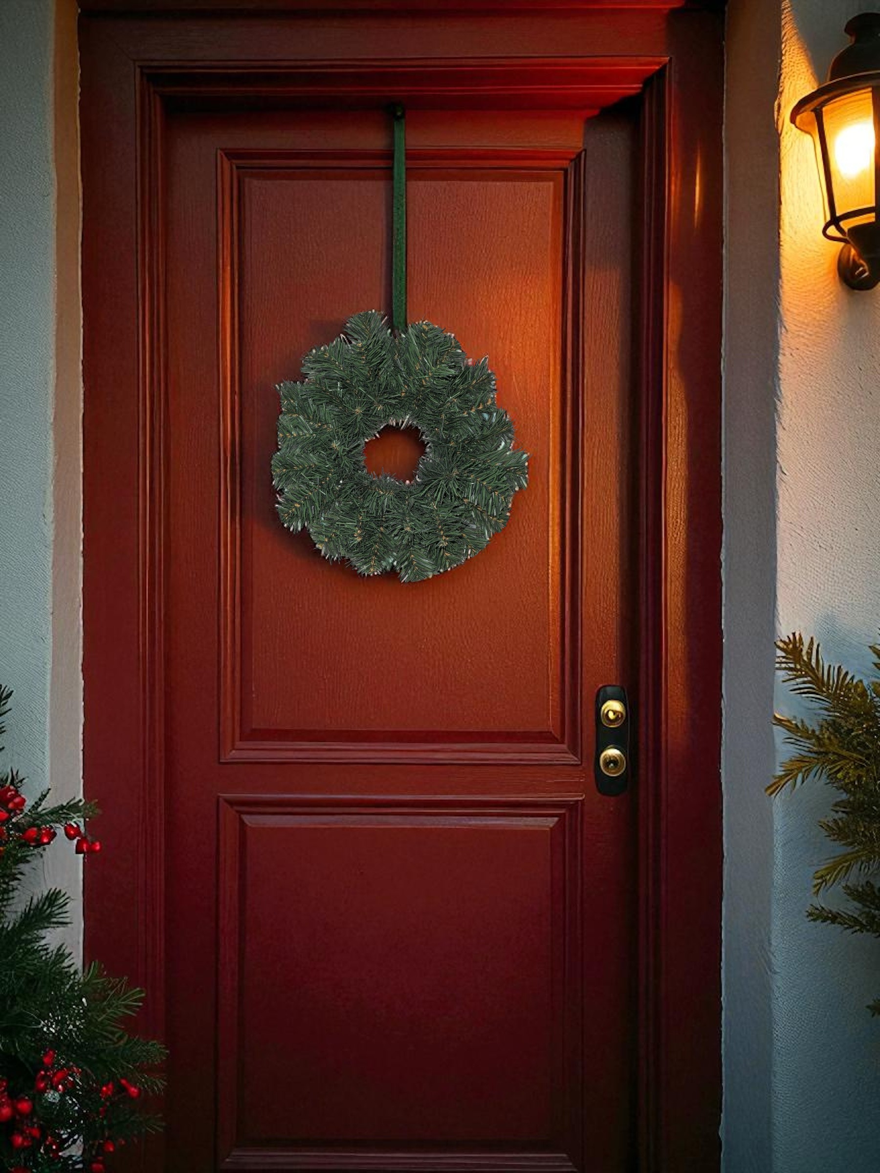 12" Artificial Elk Mountain Pine Wreath / Candle Ring - Each - Image 5