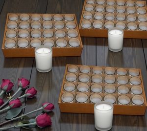 Votive Candles in Frosted Glass Cylinder, White - Case/75