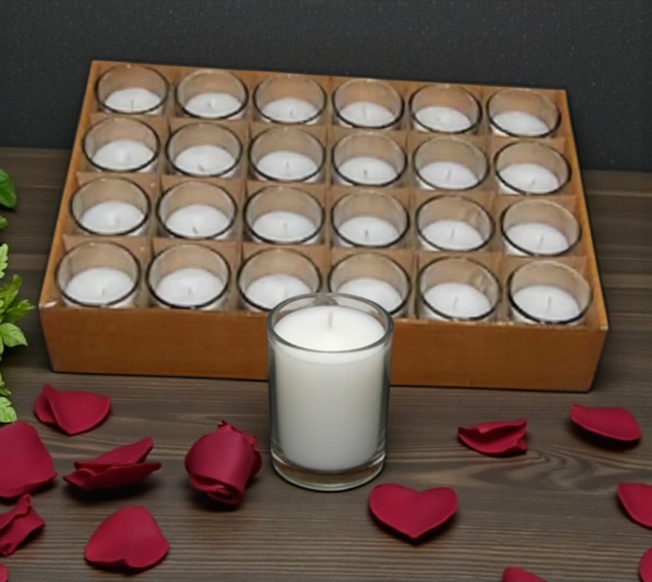Votive Candles in Glass Cylinder, White - 25/bx - Image 2