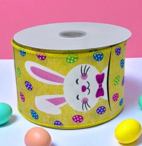 #40 Yellow Easter Bunny Ribbon (2.5" x 10 yds.)