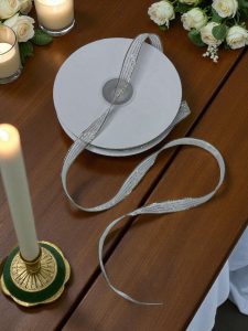 Metallic Gold Stripe Ribbon, #1.5 (3/8" x 50 yds.) - roll