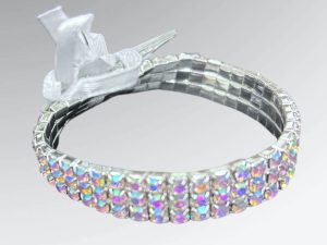 3 Row Rhinestone Wristlets - Iridescent