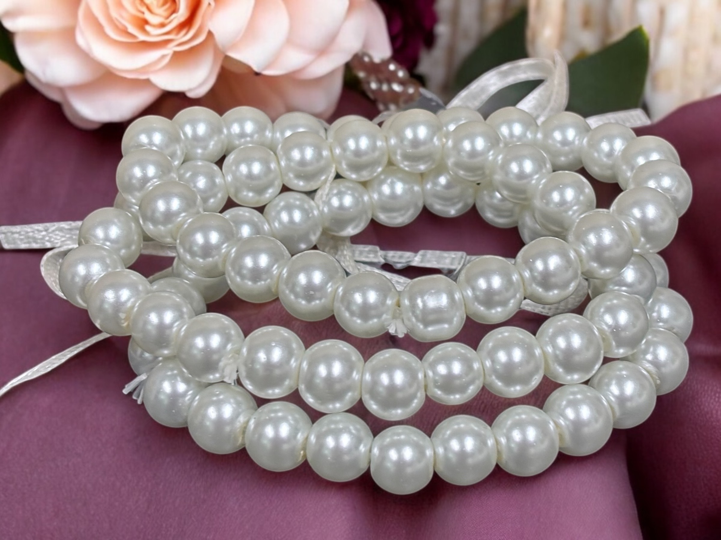 3 Row Classic Pearl Wristlets - Image 4