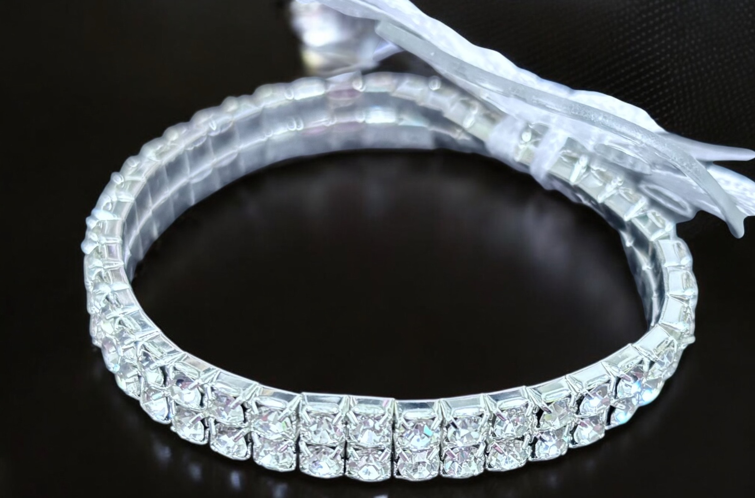 2 Row Rhinestone Wristlet