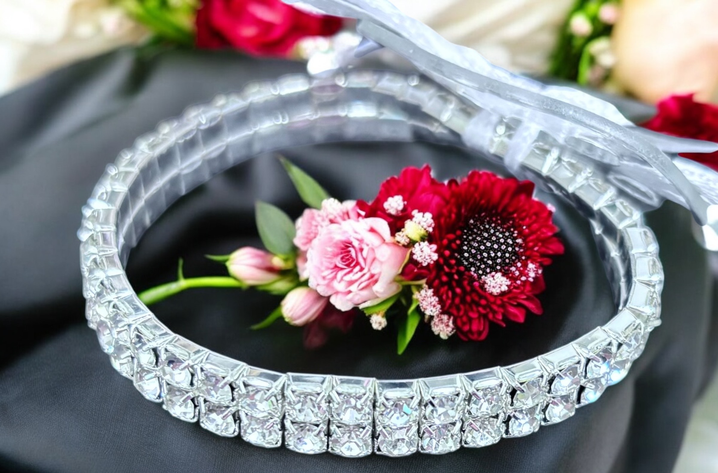 2 Row Rhinestone Wristlet - Image 4