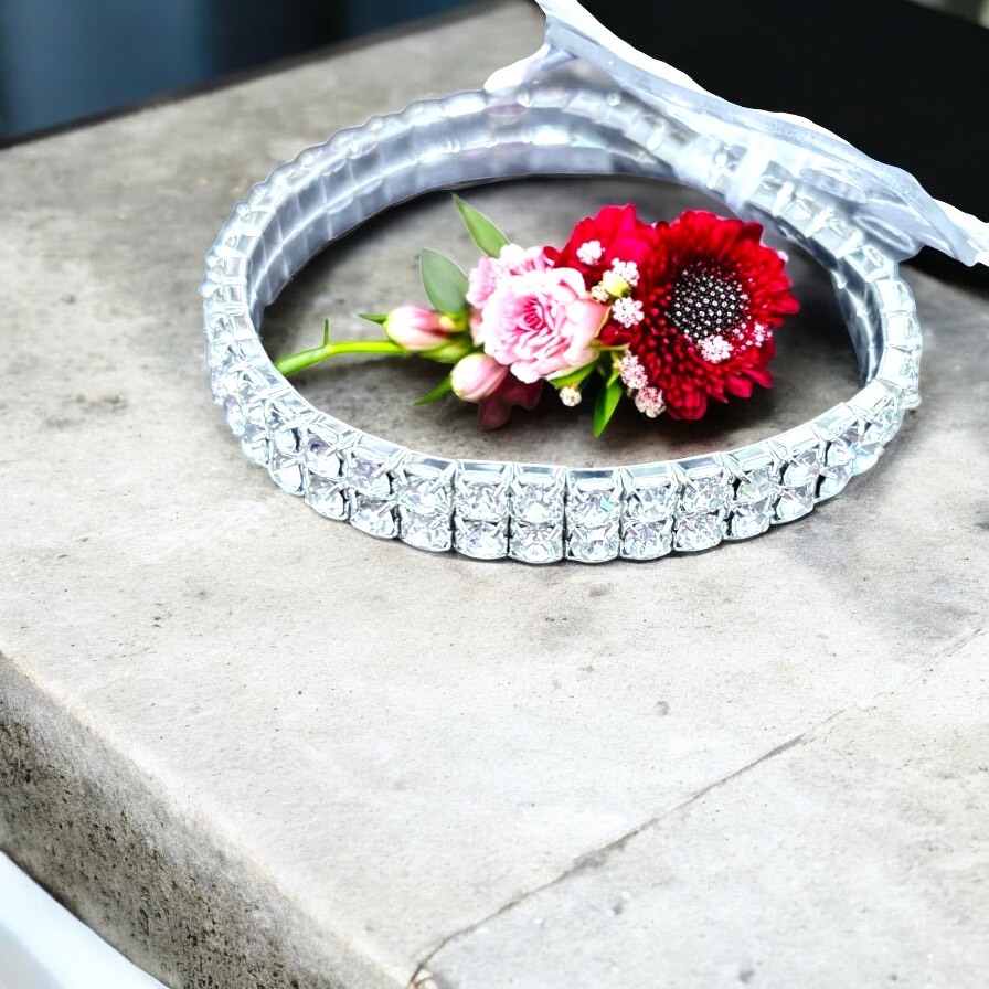 2 Row Rhinestone Wristlet - Image 3