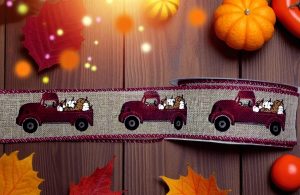 Truck n Pumpkin #9 Wired Ribbon (1.5" x 10 yards) - roll