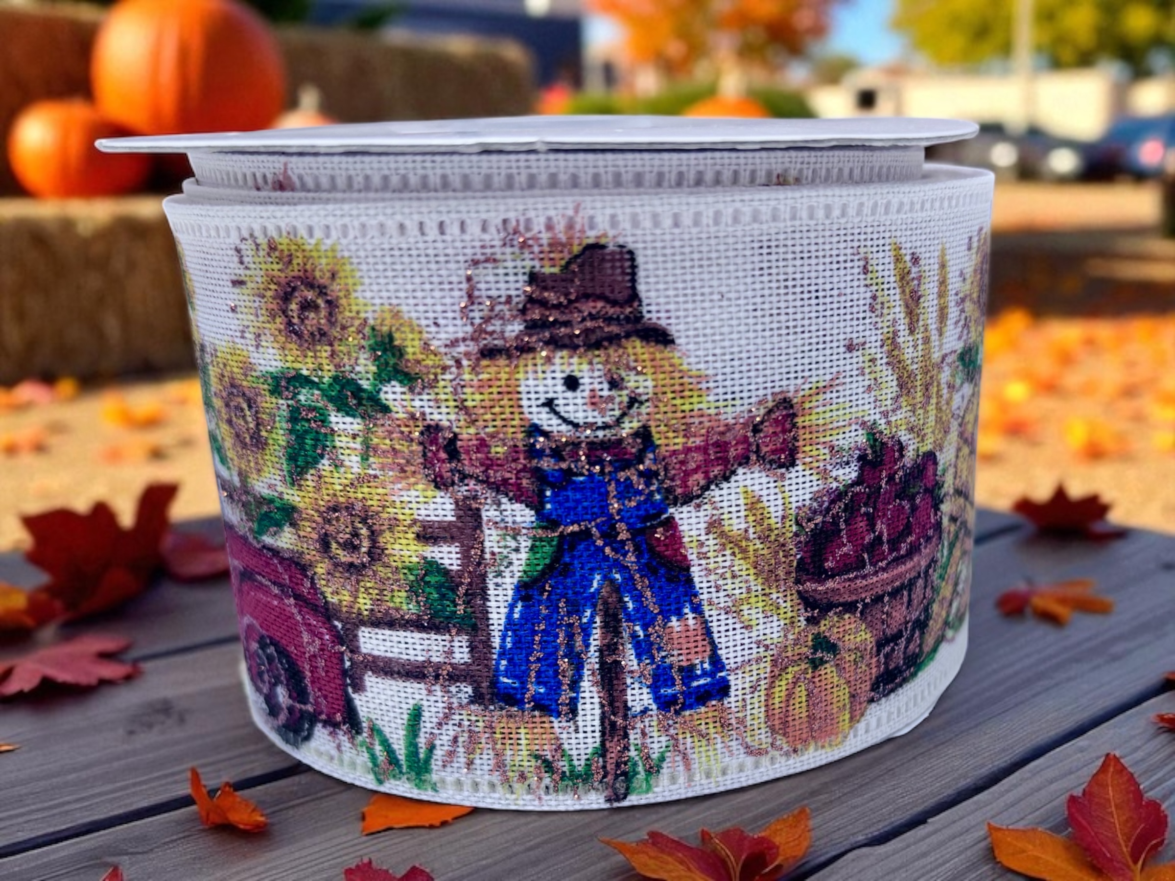 Scarecrow Harvest #40 Wired Ribbon (2.5" x 10 yards) - roll - Image 4