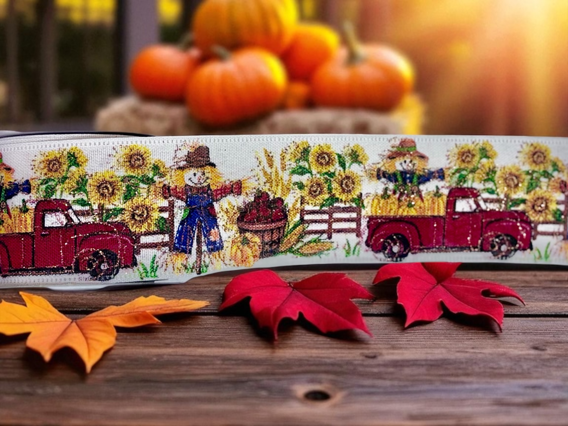 Scarecrow Harvest #40 Wired Ribbon (2.5" x 10 yards) - roll - Image 3