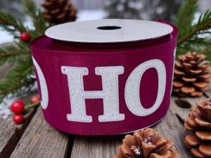 Ho Ho Ho Ribbon, (2.5" x 10 yd.)