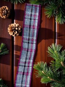 #9 Red/Black/White/Gray Plaid Ribbon (1.5″ x 10 yds.)