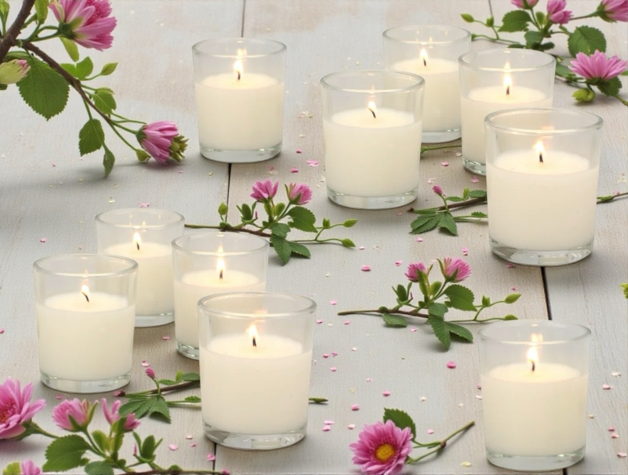 Votive Candles in Glass Cylinder, Ivory - Case/75 - Image 5