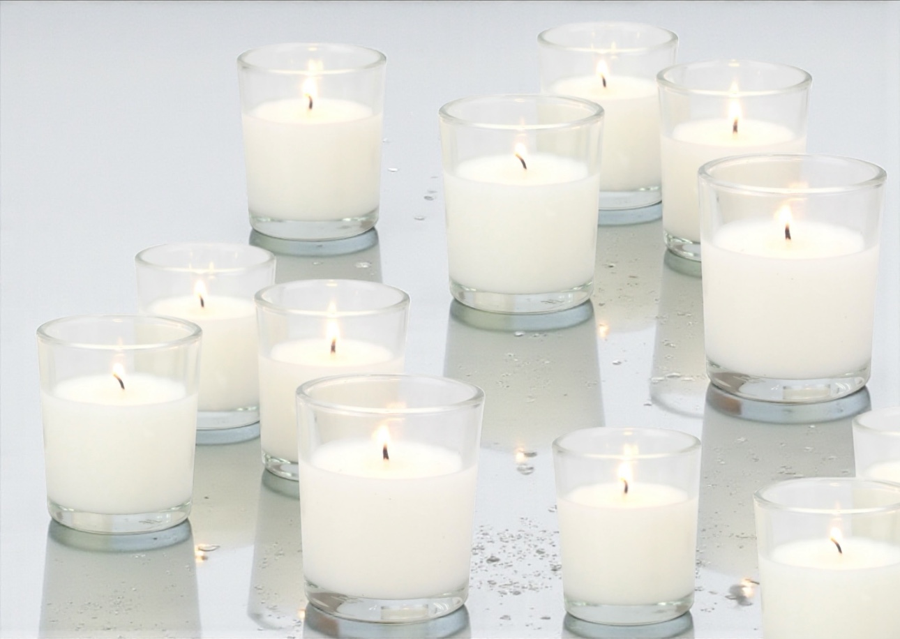Votive Candles in Glass Cylinder, White - 25/bx - Image 3