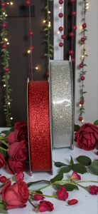 Glitter Metallic #5 Wired Ribbons (7/8″ x 10 yds.) - roll