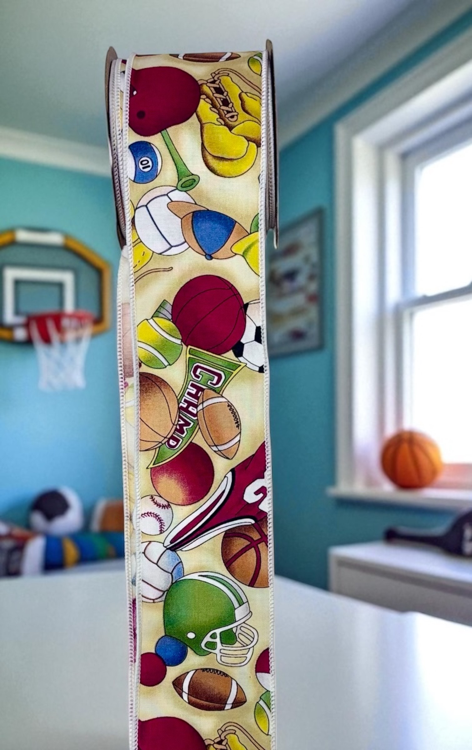 Ball Game #40 Wired Ribbon (2.5″ x 10 yards) – roll - Image 3