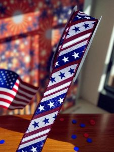 Stars & Diagonal Stripes #9 Wired Ribbon - roll