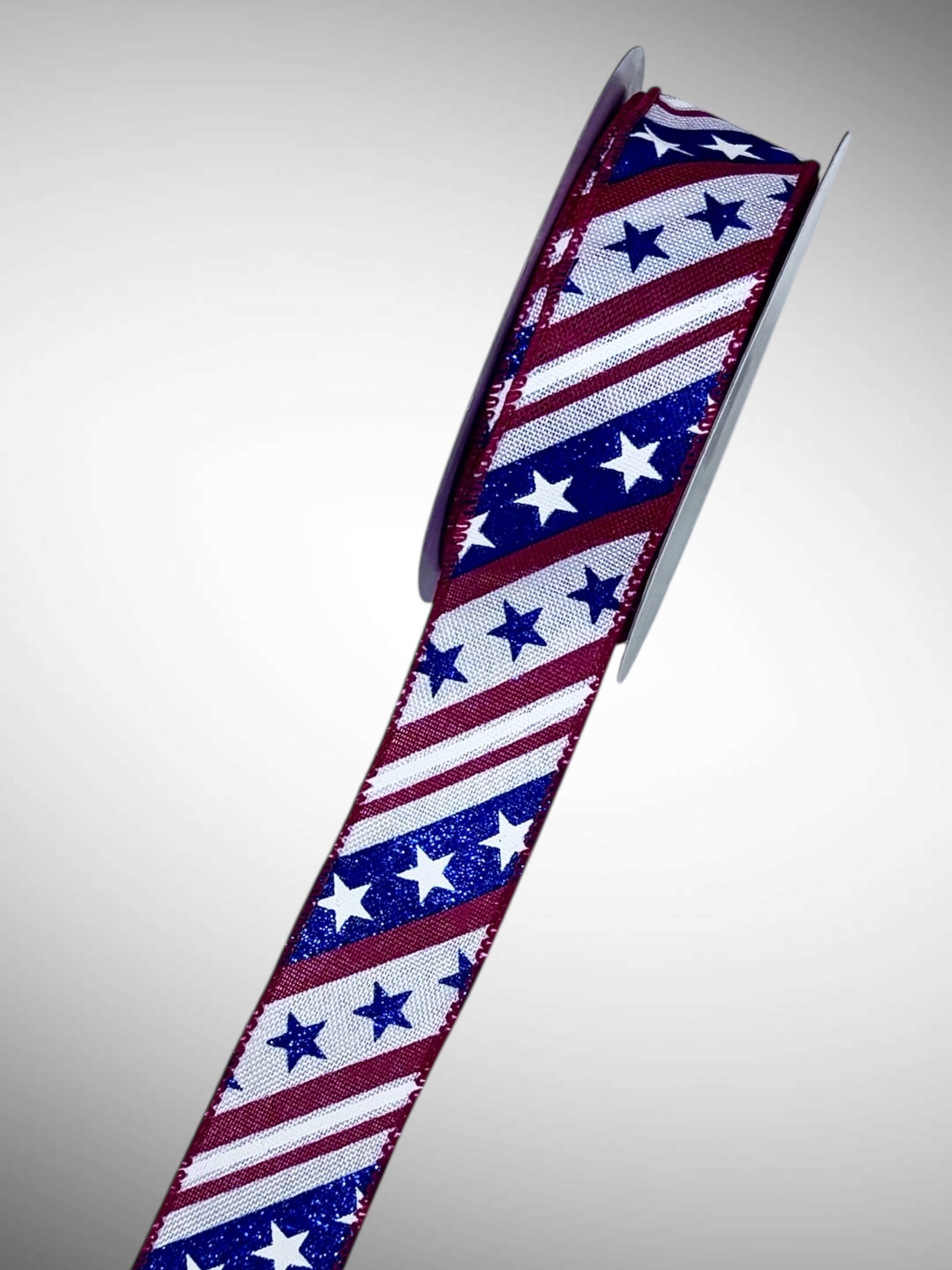 Stars & Diagonal Stripes #9 Wired Ribbon - roll - Image 4