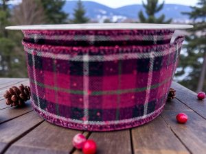 Red Sparkle & Black Plaid #9 Wired Ribbon (1.5″ x 10 yds.) - roll